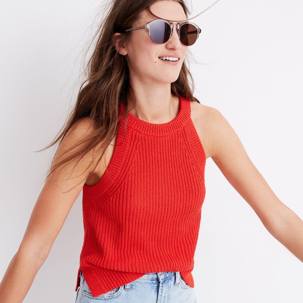 Madewell Red Valley Sweater Tank M